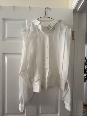 Classic Women's White Button-Up Blouse
